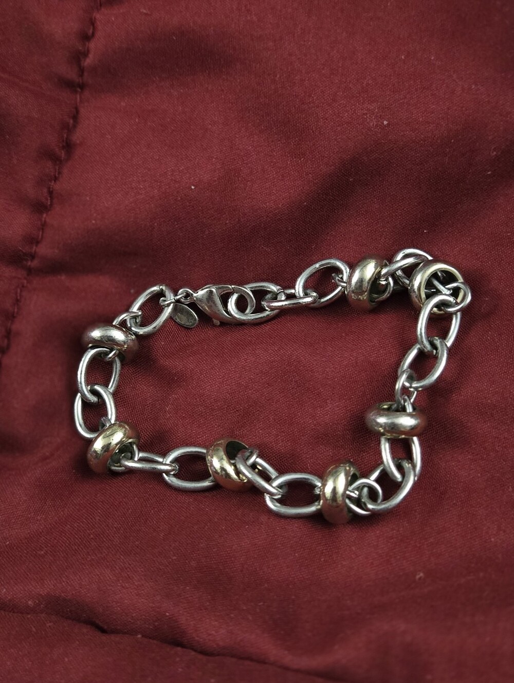 Two-Tone Silver & Gold Link Bracelet